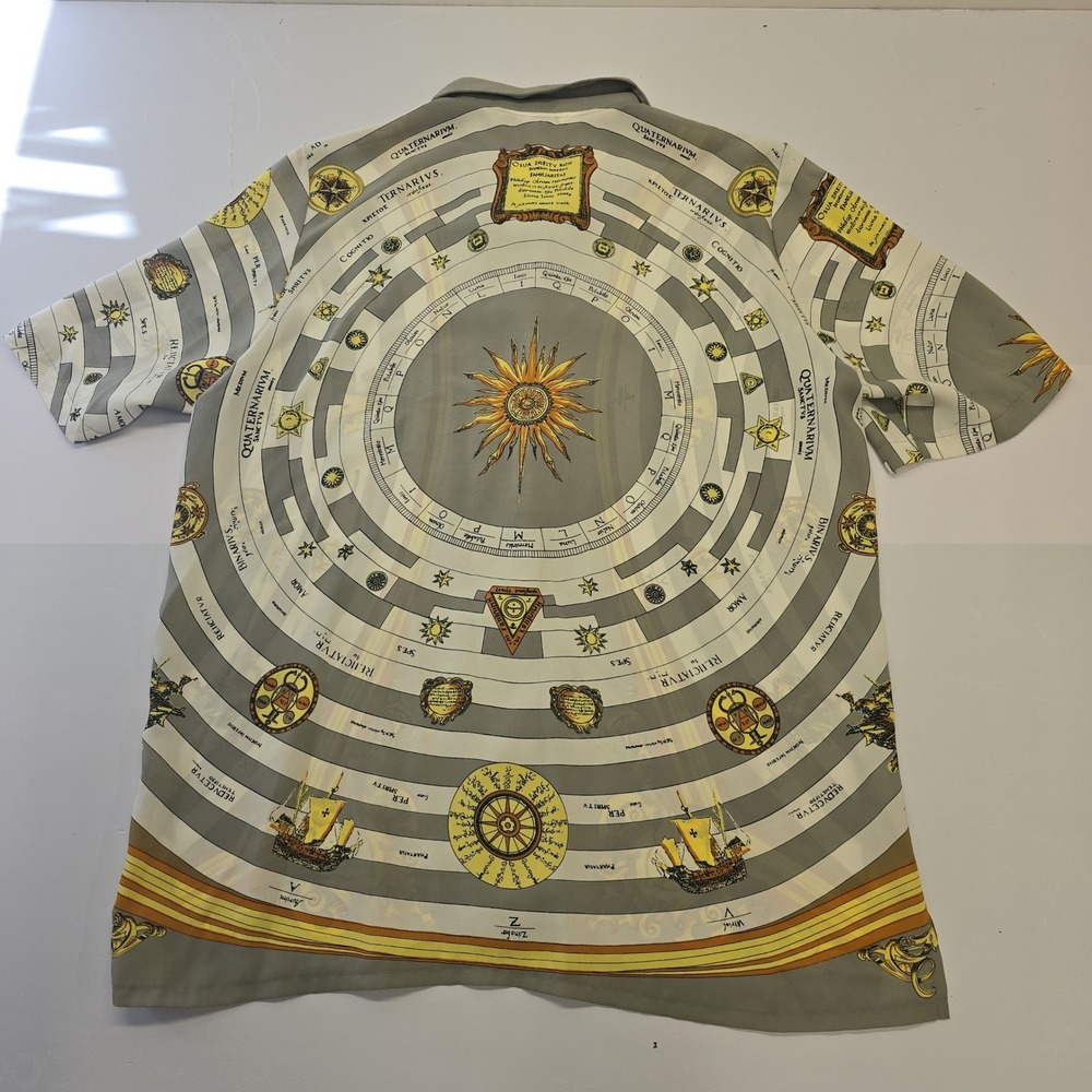 Etienne Gray‎ Celestial Astrology Nautical Print Button Up Shirt Women Size 12